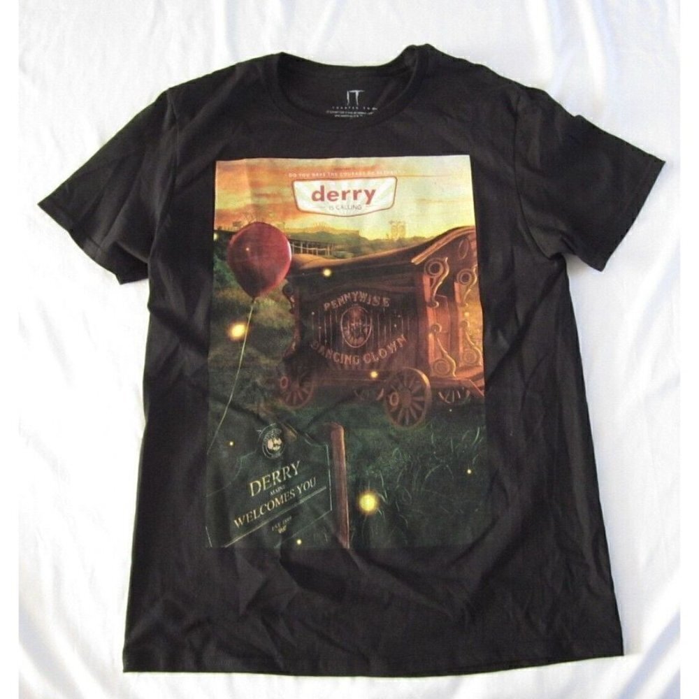 New W/ Defect Chapter 2 "IT" Derry is Calling"  Pennywise Black TShirt Sz M